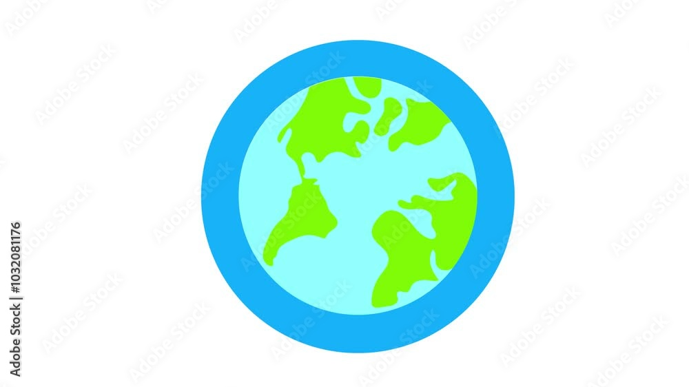 Earth revolving animation with blue border Earth revolving animation with blue border