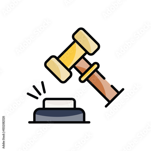 Online Auction Hammer vector icon
