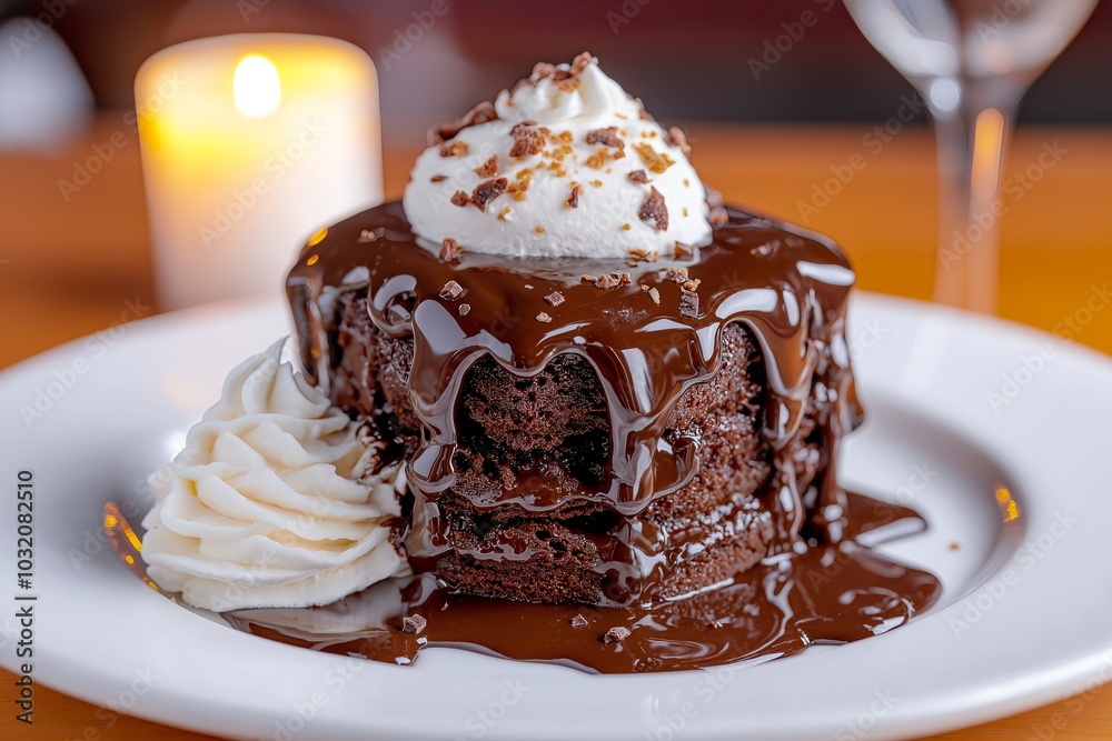 Delicious Chocolate Lava Cake, Served With a Side of Whipped Cream, Dessert Food Photography, Dessert Food Menu Style Photo Image Delicious Chocolate Lava Cake, Served With a Side of Whipped Cream, Dessert Food Photography, Dessert Food Menu Style Photo Image