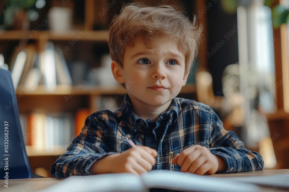 A smart boy counts on his fingers, studies with a private teacher in the office, a child learns numbers and how to count, sits at a table with a tutor, Generative AI A smart boy counts on his fingers, studies with a private teacher in the office, a child learns numbers and how to count, sits at a table with a tutor, Generative AI