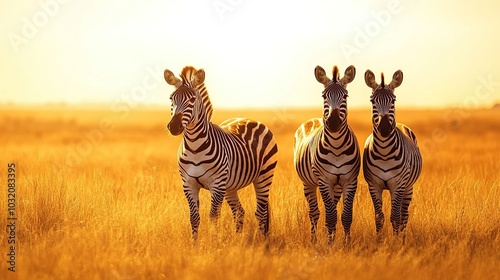 African zebras in wildlife