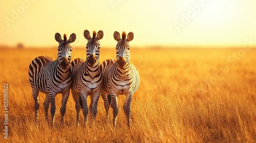 African zebras in wildlife