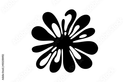 Random Shapes Organic Black Blobs. Outline 2d vector image. Sticker for social media. Backdrop.