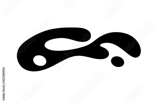 Random Shapes Organic Black Blobs. Outline 2d vector image. Sticker for social media. Backdrop.