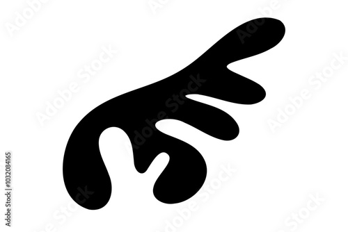Random Shapes Organic Black Blobs. Outline 2d vector image. Sticker for social media. Backdrop.