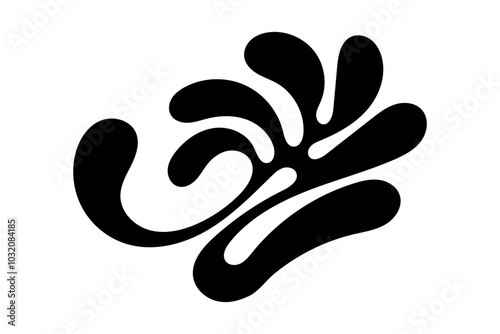 Random Shapes Organic Black Blobs. Outline 2d vector image. Sticker for social media. Backdrop.