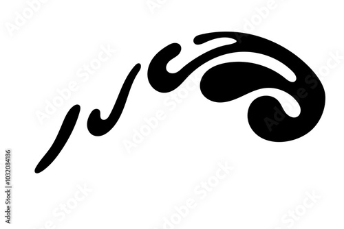 Random Shapes Organic Black Blobs. Outline 2d vector image. Sticker for social media. Backdrop.