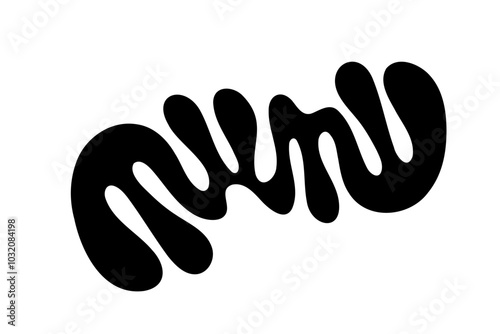 Random Shapes Organic Black Blobs. Outline 2d vector image. Sticker for social media. Backdrop.