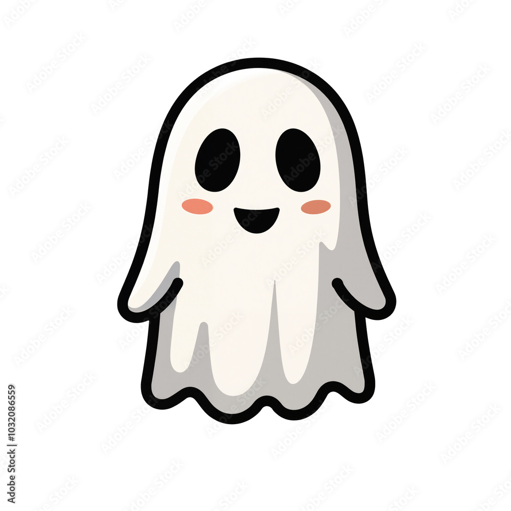 White ghost. Cute isolated cartoon illustration for halloween in png format. White ghost. Cute isolated cartoon illustration for halloween in png format.