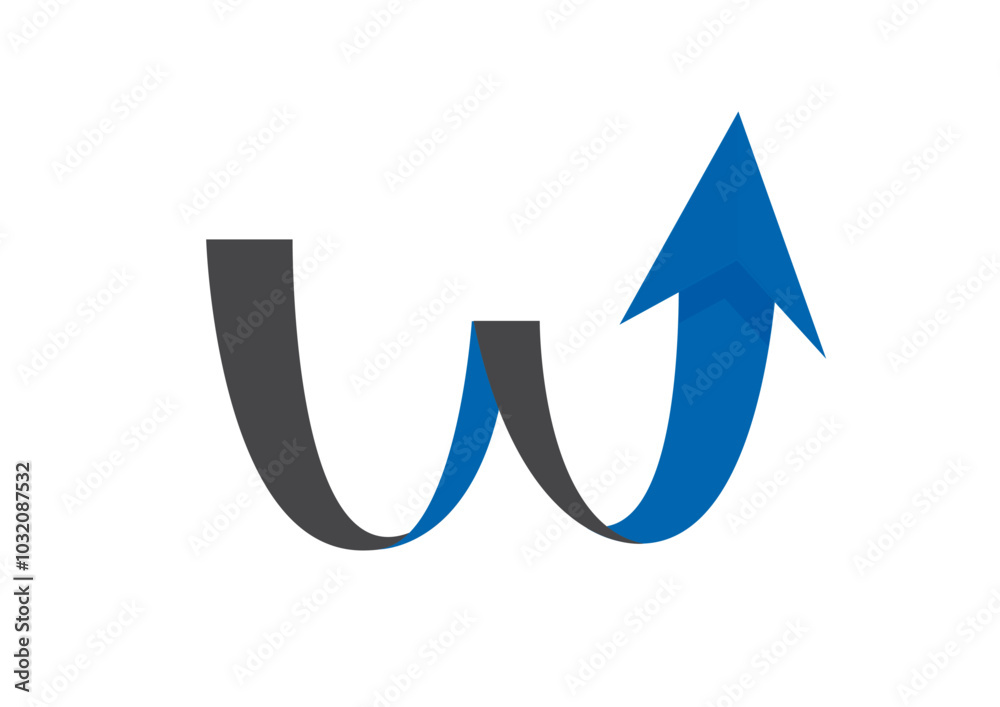 logo de flèche en forme de lette W