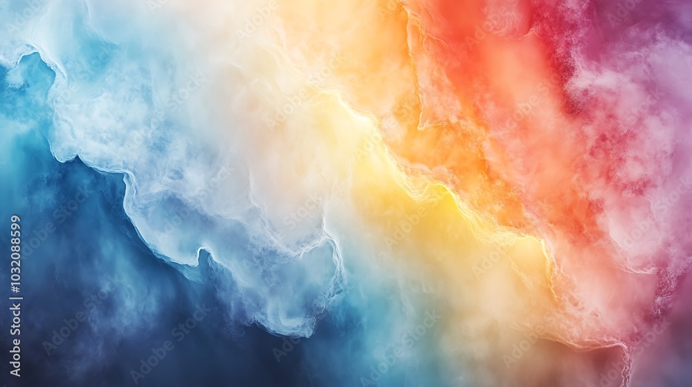 Abstract colorful clouds with bright light in the center, creating a dynamic and vibrant composition. Abstract colorful clouds with bright light in the center, creating a dynamic and vibrant composition.