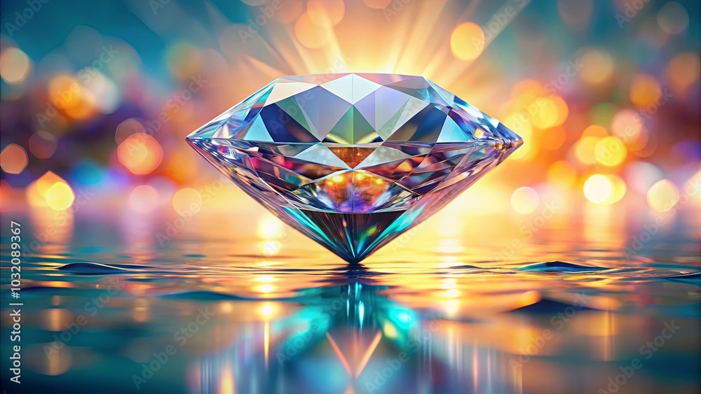 A single diamond sparkles with brilliance, reflecting vibrant colors on a smooth surface, creating a captivating and mesmerizing display of light. A single diamond sparkles with brilliance, reflecting vibrant colors on a smooth surface, creating a captivating and mesmerizing display of light.