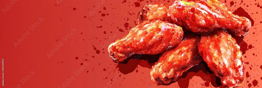 Delicious and spicy chicken wing, perfect for game day, parties, or a satisfying snack. A mouthwatering treat for wing lovers.