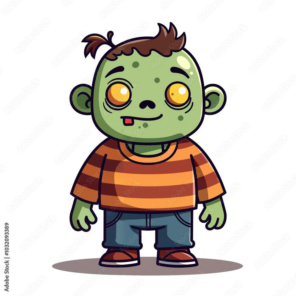 Cute illustration of green zombie. isolated halloween characters PNG with no background in cartoon style Cute illustration of green zombie. isolated halloween characters PNG with no background in cartoon style