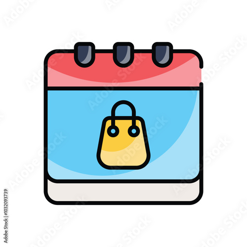 Shopaholic Calendar vector icon