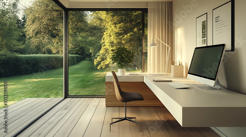 A sleek, minimalist home of...