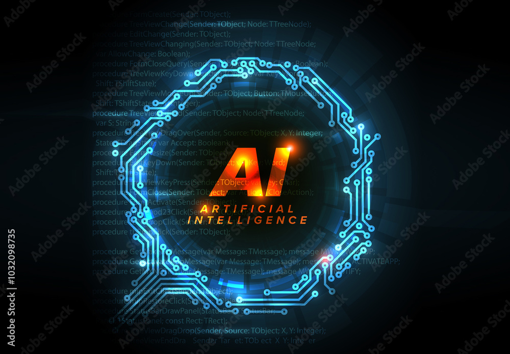 Ai artificial intelligence concept illustration social media banner header template