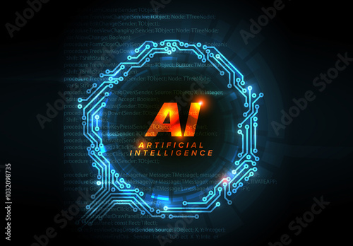 Ai artificial intelligence concept illustration social media banner header template