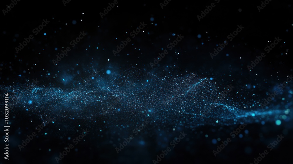 Obraz premium Abstract Blue Particle Wave