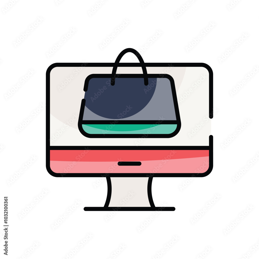 Virtual Shopping Bag vector icon Virtual Shopping Bag vector icon