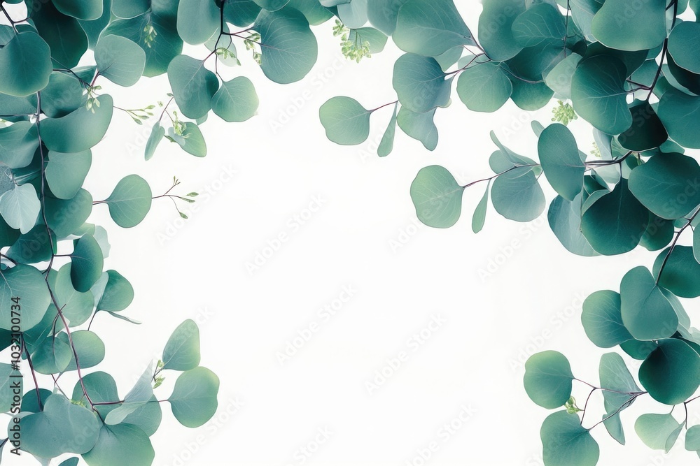 Close-up shot of some green leaves on a white background, perfect for using as a texture or design element Close-up shot of some green leaves on a white background, perfect for using as a texture or design element