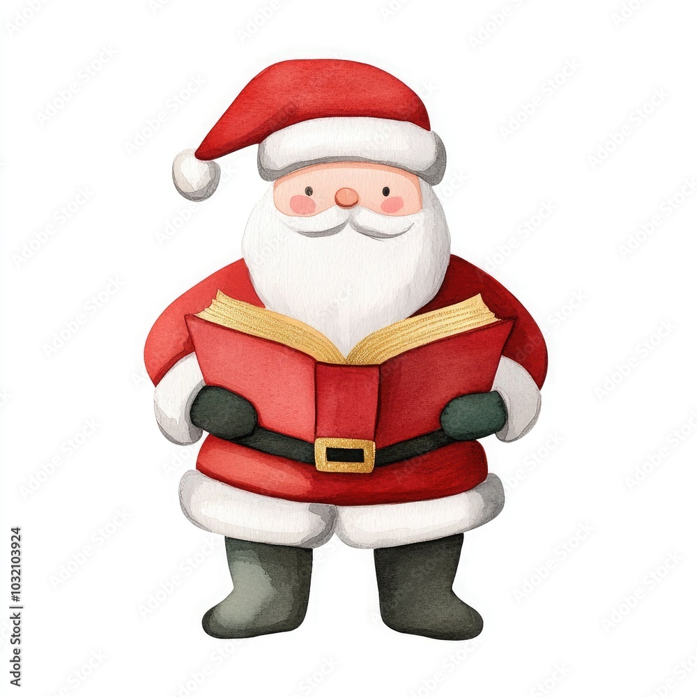 Charming Santa Claus reading a book, perfect for festive holiday themes, storytelling, and Christmas decorations. Charming Santa Claus reading a book, perfect for festive holiday themes, storytelling, and Christmas decorations.