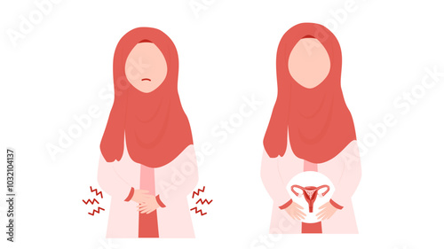 Muslim Woman in Abdomen Cramps