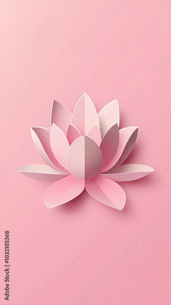Lotus flower logo 3d vector papercut Lotus flower logo 3d vector papercut