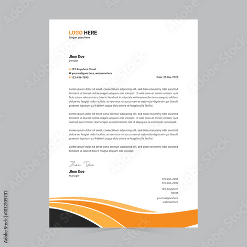 Business letterhead design, modern business letterhead corporate letterhead 