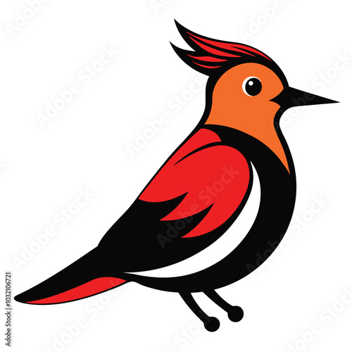 Solid color Tufted Coquette animal vector design