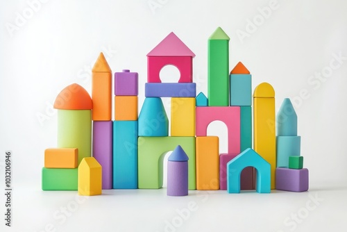 Vibrant Collection of Colorful Building Blocks