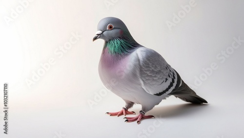 Happy dove isolated on a white background