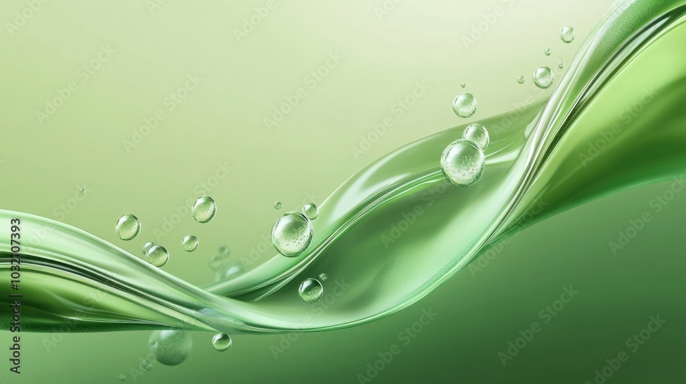 Abstract Green Water Wave with Bubbles Abstract Green Water Wave with Bubbles