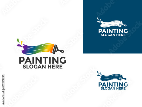 painting logo vector illustration. paint brush logo template