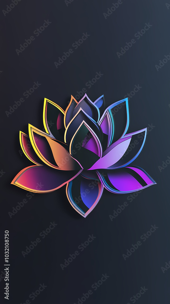 Lotus flower logo 3d vector papercut Lotus flower logo 3d vector papercut