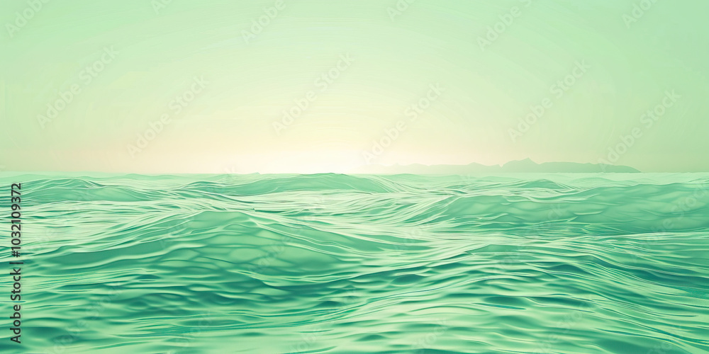 Fototapeta premium A soothing seafoam green background in an art therapy piece aims to create a peaceful atmosphere for patients.