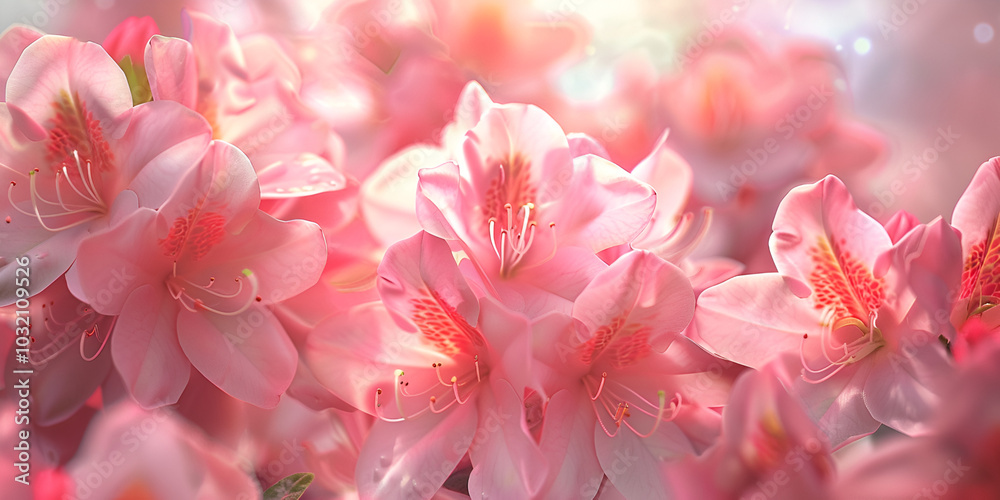 Pink flowers in the garden, frame on pink background, Pink flowers in the garden, frame on pink background,