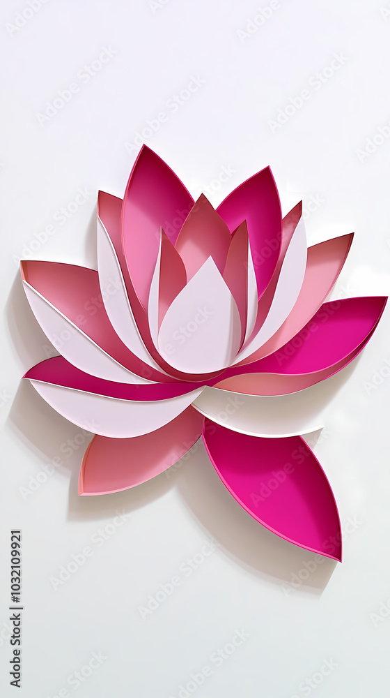 Lotus flower logo 3d vector papercut Lotus flower logo 3d vector papercut