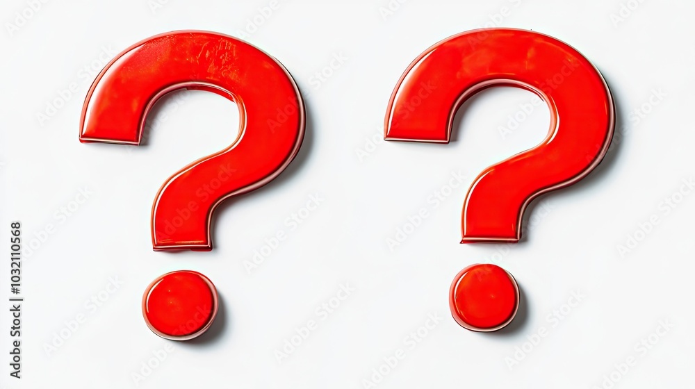 Red Question Marks on Plain Background Representing Uncertainty Generative AI Red Question Marks on Plain Background Representing Uncertainty Generative AI