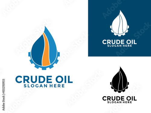 Crude Oil Mining Pump Machine Logo design, Minimal Oil And Gas Drilling Industry Logo Vector Template