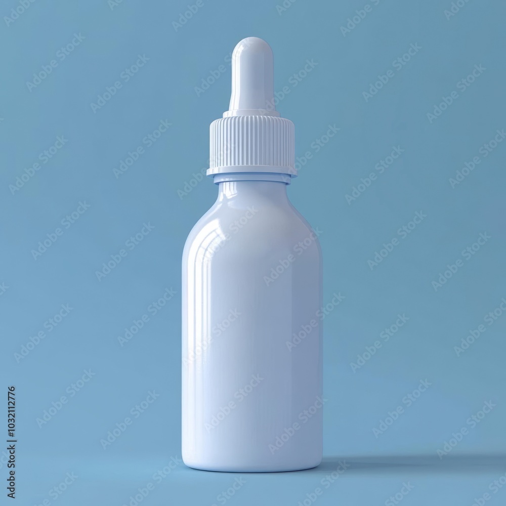A white glass bottle with a dropper A white glass bottle with a dropper