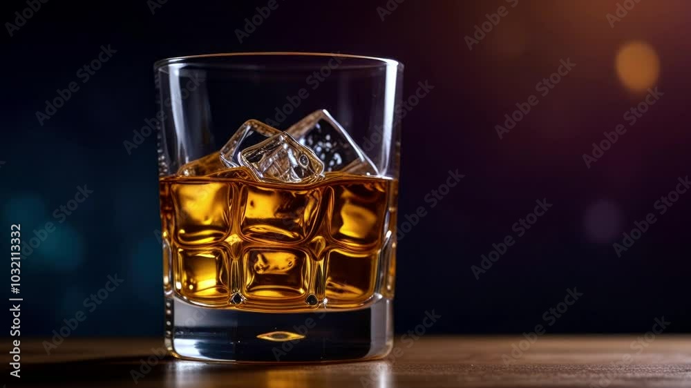 Whiskey in a glass over a dark background Whiskey in a glass over a dark background