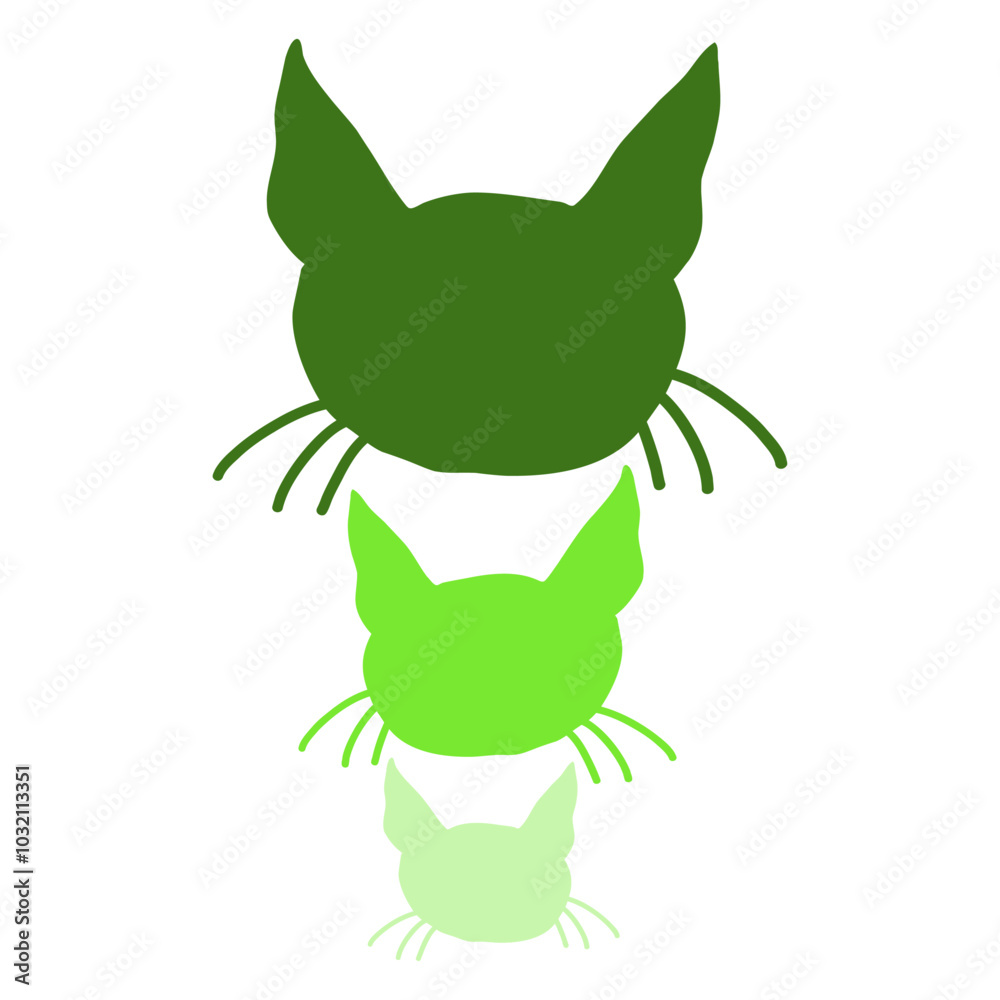Fototapeta premium Cat Design 3 Silhouettes Three Friends Team Heads Crew Funny Cool Cartoon Cute Cats Lovers Cartoon Comic Fun Love Sweet Kittens Adorable Feline Like Playful Kitties Fur Baby Illustration Paw Pet Owner