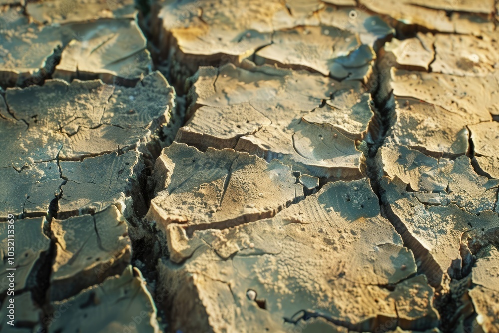 Fototapeta premium Texture cracked dry the surface of the earth. Earth turned into a desert. Global warming drought.