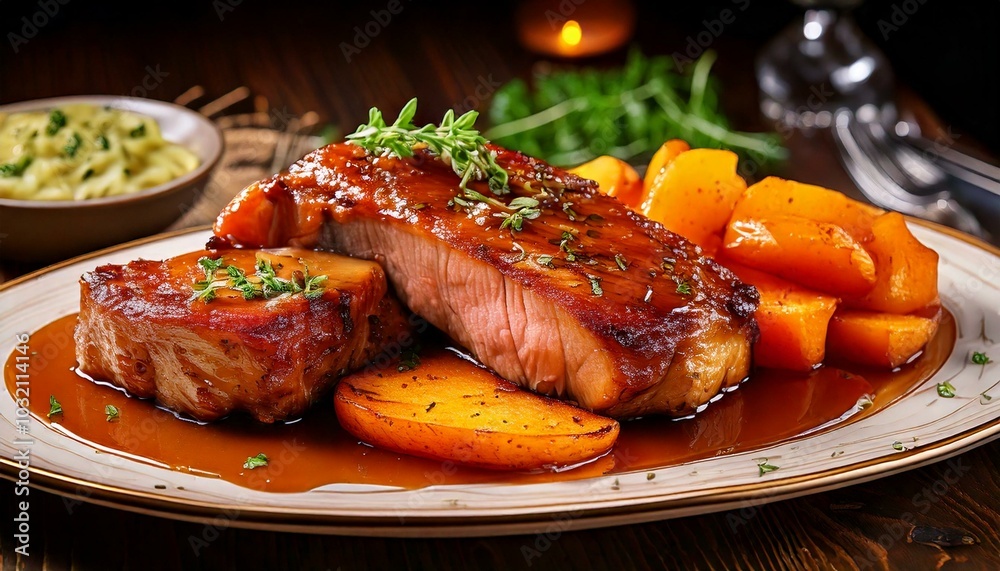 Bourbon-Glazed Pork Chop Bourbon-Glazed Pork Chop