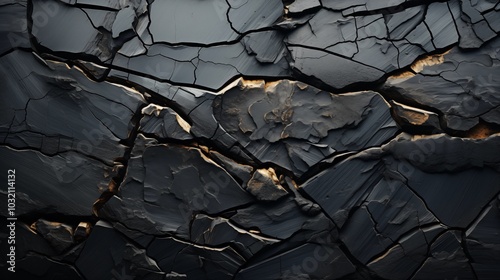 Dramatic Cracked Charred Wood Texture