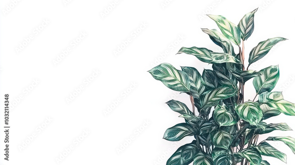 Lovely Calathea Plant Illustration in 3D Style Lovely Calathea Plant Illustration in 3D Style