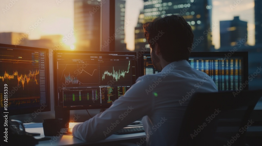 Businessman Analyzing Financial Data Businessman Analyzing Financial Data