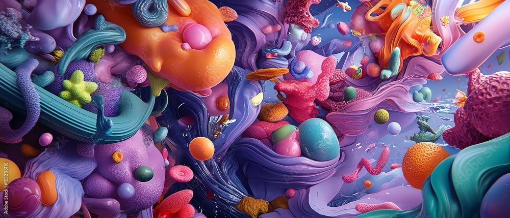 Abstract colorful 3D shapes Abstract colorful 3D shapes