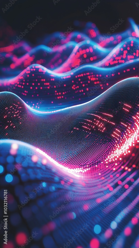Abstract pink and blue waves are flowing, forming an abstract technology background, perfect for websites and presentations Abstract pink and blue waves are flowing, forming an abstract technology background, perfect for websites and presentations